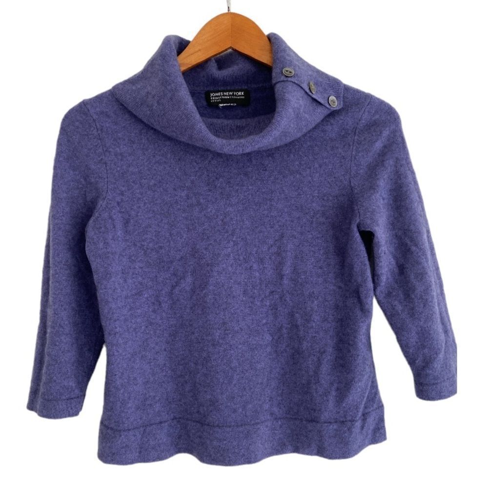 Jones New York Cashmere Purple Turtleneck Sweater